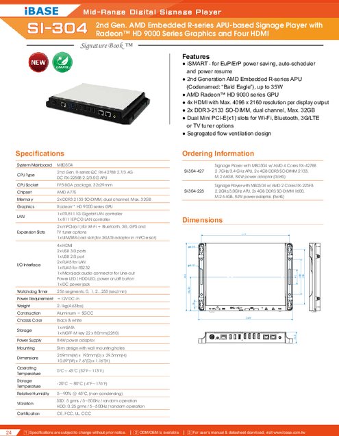 IBASE社製 産業用組込みPC SI-304