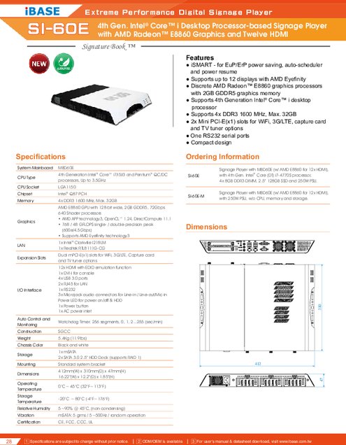 IBASE社製 産業用組込みPC SI-60E