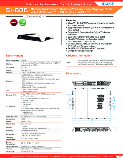 IBASE社製 産業用組込みPC SI-606