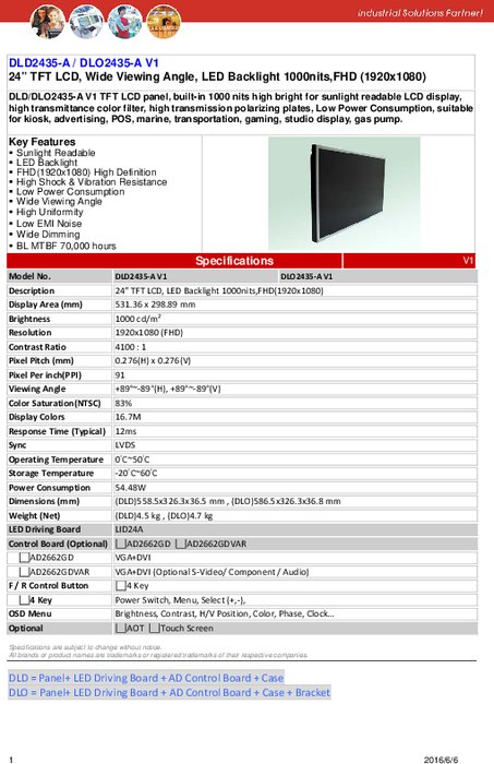 LITEMAX液晶ディスプレイ Durapixel DLD2435-A