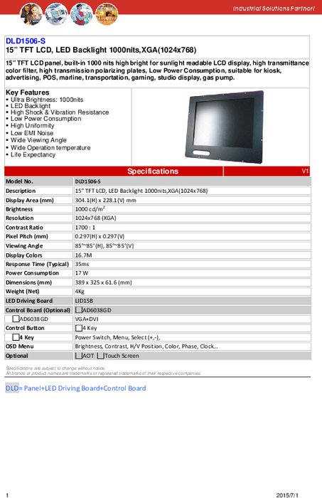 LITEMAX液晶ディスプレイ Durapixel DLD1506-S