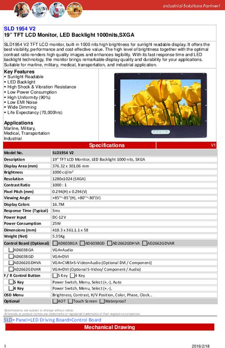 LITEMAX液晶ディスプレイ Durapixel SLD1954-E