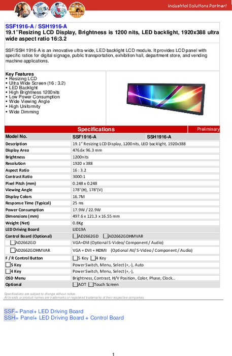 LITEMAX液晶ディスプレイ Spanpixel SSH1916-A