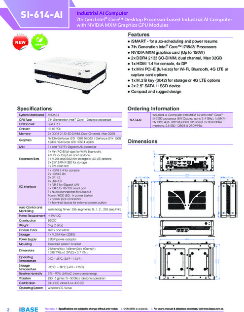 IBASE 組込みPC SI-614-AI