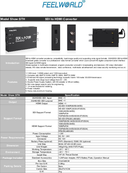 SDI to HDMI Converter SEETEC STH