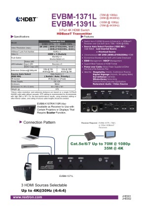 ビデオ延長器 REXTRON EVBM-1371L/1391L 製品マニュアル