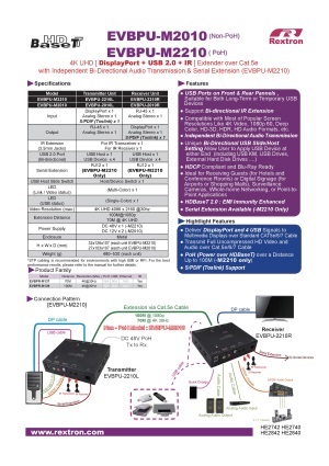 ビデオ延長器 REXTRON EVBPU-M2210 製品マニュアル