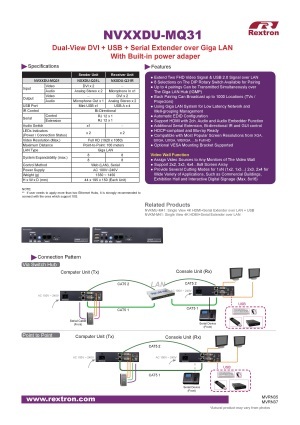 ビデオ延長器 REXTRON NVXXDU-MQ31(R) 製品マニュアル