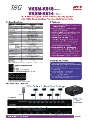 ビデオ延長器 REXTRON VKSM-K614/K618 製品マニュアル