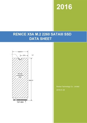 Renice X5A M.2 2260 SATA SSD(MLC/SLC) 製品カタログ