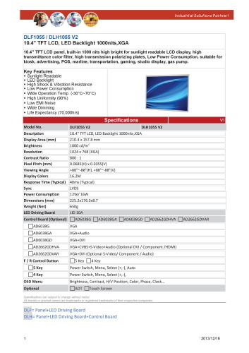 LITEMAX液晶ディスプレイ Durapixel DLF1055-E 製品カタログ