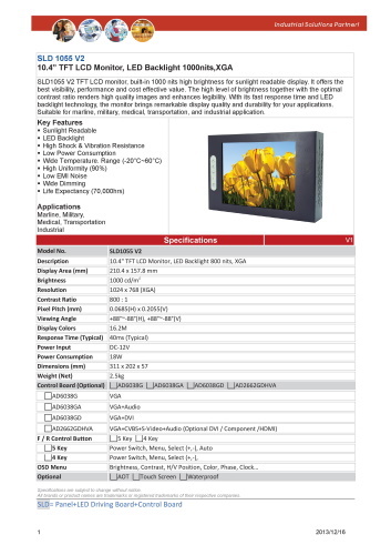 LITEMAX液晶ディスプレイ Durapixel SLD1055-E 製品カタログ