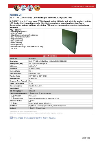 LITEMAX液晶ディスプレイ Durapixel SLD1268-E 製品カタログ