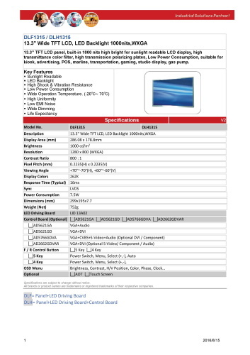 LITEMAX液晶ディスプレイ Durapixel DLH1315-E 製品カタログ