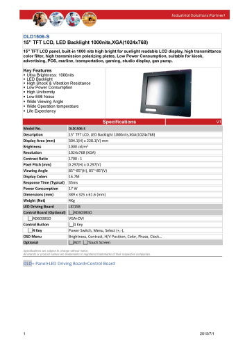 LITEMAX液晶ディスプレイ Durapixel DLD1506-S 製品カタログ