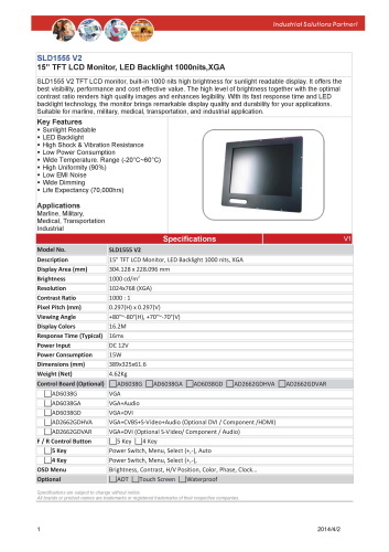 LITEMAX液晶ディスプレイ Durapixel SLD1555-E 製品カタログ