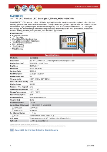 LITEMAX液晶ディスプレイ Durapixel SLO1568-E 製品カタログ