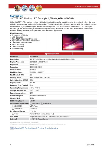 LITEMAX液晶ディスプレイ Durapixel SLD1568-E 製品カタログ