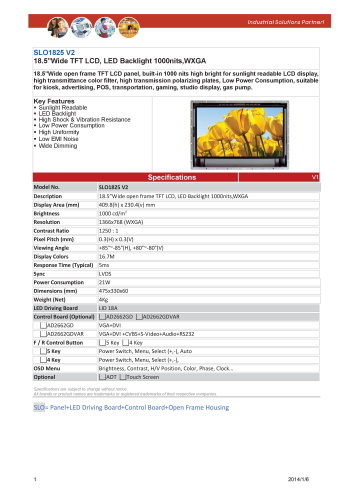 LITEMAX液晶ディスプレイ Durapixel SLO1825-E 製品カタログ