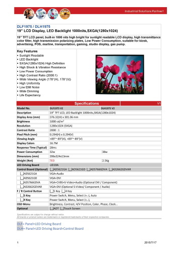 LITEMAX液晶ディスプレイ Durapixel DLF1975-E 製品カタログ