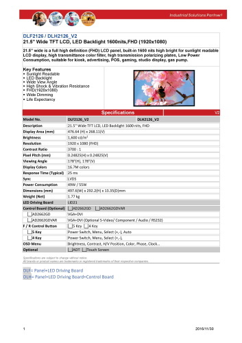 LITEMAX液晶ディスプレイ Durapixel DLH2126-E 製品カタログ