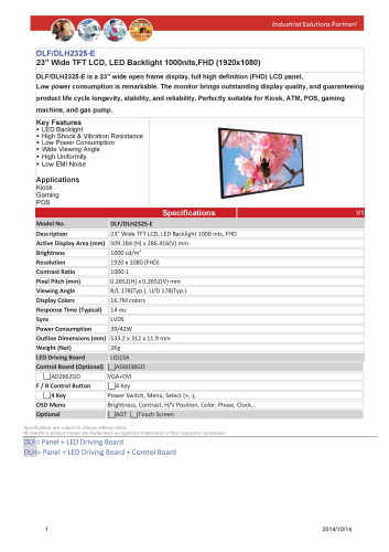 LITEMAX液晶ディスプレイ Durapixel DLF2325-E 製品カタログ