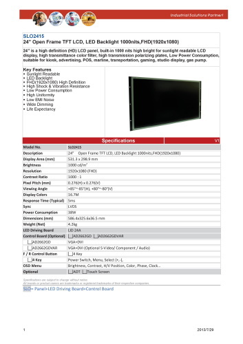 LITEMAX液晶ディスプレイ Durapixel SLO2415-E 製品カタログ