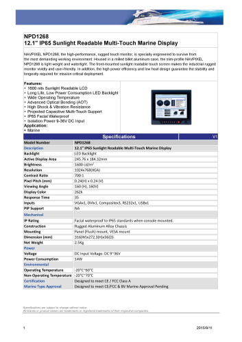 液晶ディスプレイ LITEMAX NPD1268 製品カタログ