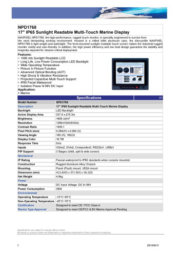液晶ディスプレイ LITEMAX NPD1768 製品カタログ