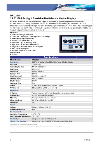 液晶ディスプレイ LITEMAX NPD2118 製品カタログ