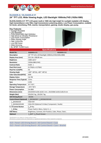 LITEMAX液晶ディスプレイ Durapixel DLO2435-A 製品カタログ