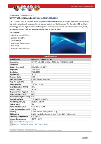 LITEMAX液晶ディスプレイ Durapixel DLF3200-L 製品カタログ