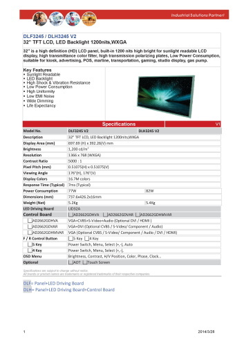 LITEMAX液晶ディスプレイ Durapixel DLF3245-E 製品カタログ