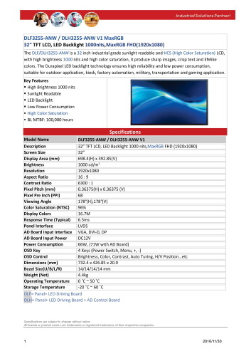 LITEMAX液晶ディスプレイ Durapixel DLF3255-ANW 製品カタログ
