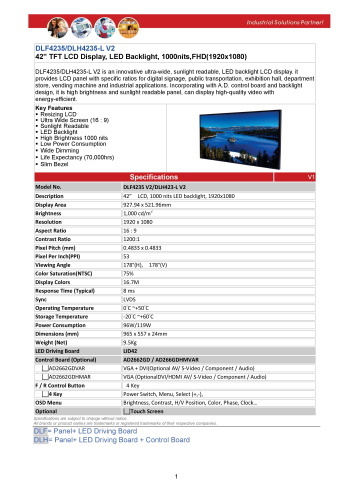 LITEMAX液晶ディスプレイ Durapixel DLH4235-E 製品カタログ