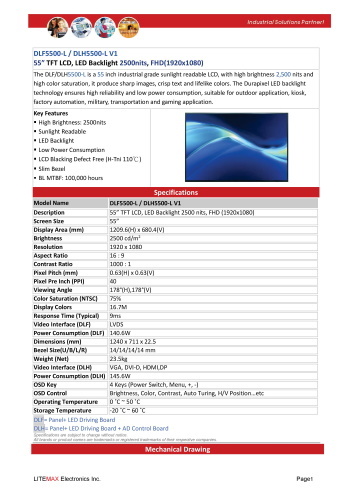 LITEMAX液晶ディスプレイ Durapixel DLH5500-L 製品カタログ
