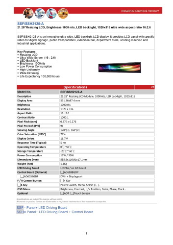 LITEMAX液晶ディスプレイ Spanpixel SSF2125-A 製品カタログ