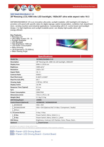 LITEMAX液晶ディスプレイ Spanpixel SSF2845-E 製品カタログ