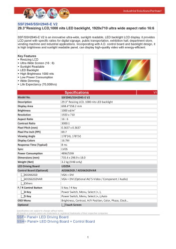 LITEMAX液晶ディスプレイ Spanpixel SSF2945-E 製品カタログ