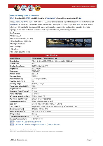 LITEMAX液晶ディスプレイ Spanpixel SSF5745-INU 製品カタログ