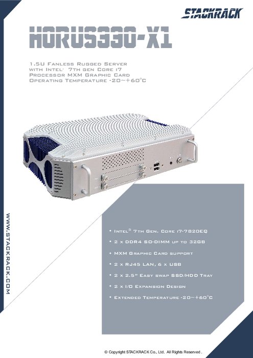 拡張温度対応ファンレス組込みPC PERFECTRON Horus330-X1 製品カタログ