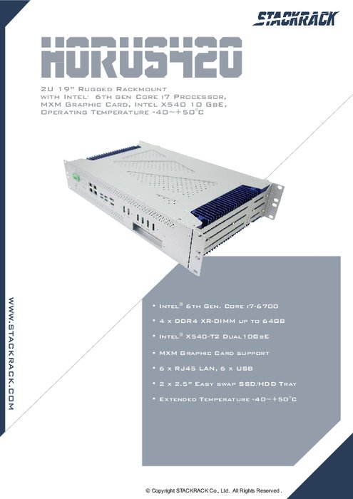 拡張温度対応ファンレス組込みPC PERFECTRON HORUS420 製品カタログ