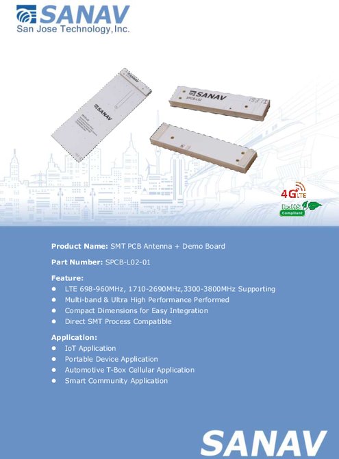 SMT PCB アンテナ SANAV SPCB-L02-01 製品カタログ