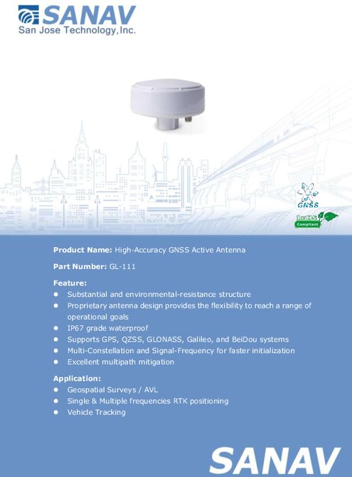 GPSアンテナ SANAV GL-111 製品カタログ