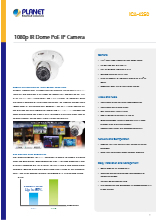 1080 IR ドーム型 PoE IPカメラ PLANET ICA-4250 製品カタログ