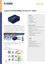 PoEスプリッター PLANET POE-173S 製品カタログ