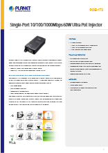 PoEインジェクター PLANET POE-172 製品カタログ