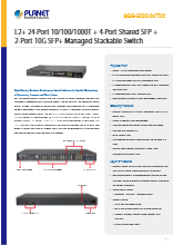 産業用PoEスイッチ PLANET SGS-5220-24T2X 製品カタログ
