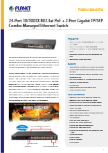 産業用PoEスイッチ PLANET FGSW-2624HPS 製品カタログ