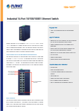 産業用PoEスイッチ PLANET IGS-1600T 製品カタログ